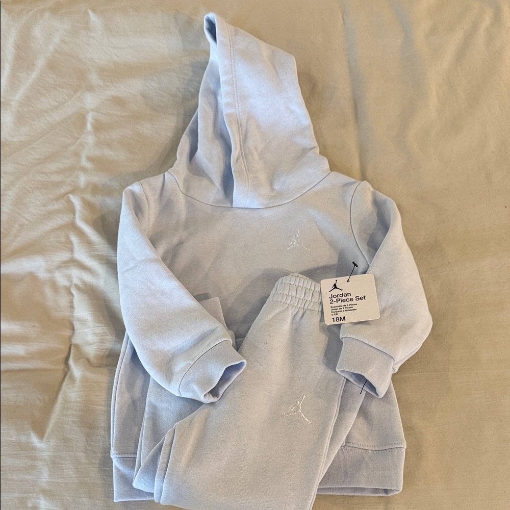 Jordan Infant Hoodie and Jogger Set Pale Blue